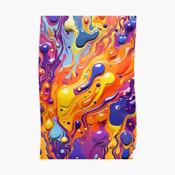 Acrylic Dutch Pour, Fluid Formation Style Abstract Painting Canvas Print Poster