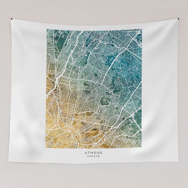 Item preview, Athens Greece City Map designed and sold by ArtPrints.