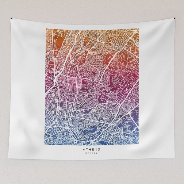 Item preview, Athens Greece City Map designed and sold by ArtPrints.