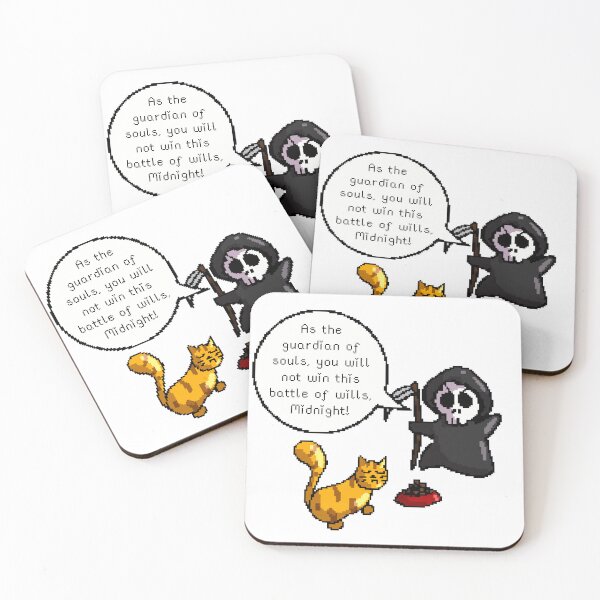 Item preview, Battle of Wills - Pixel Grim Reaper with Cat designed and sold by SketchyPedals.