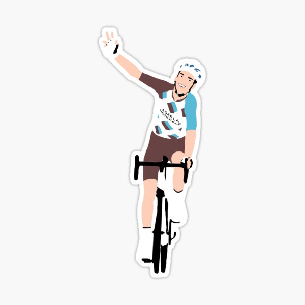 Sticker avec l'œuvre « Romain Bardet AG2R La Mondiale » de l