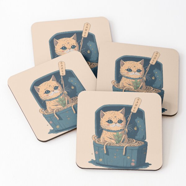 Item preview, Kawaii Vintage Style Japenese Ramen Cat designed and sold by YrtemmyS.
