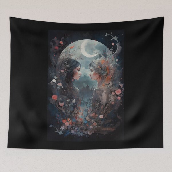 Item preview, Nocturnal Gemini: Secrets of the Crescent Moon designed and sold by EmeraldeaArt.