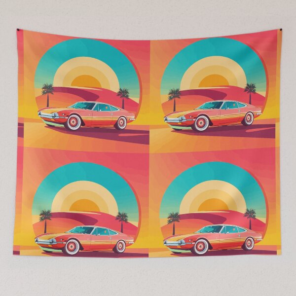 Item preview, "Sunset Cruise: Reviving Retro Vibes with Radiant Rides" designed and sold by PRASIDSHETTY.
