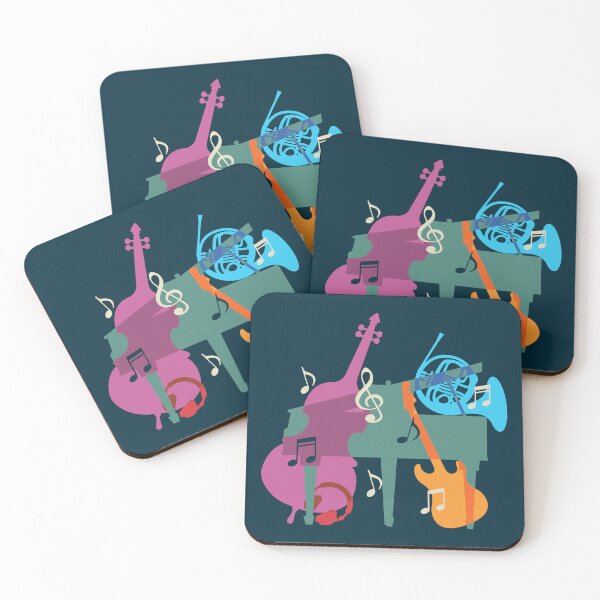 Item preview, Set of abstract colorful musical instruments. Logo or poster concept designed and sold by Familyshmot.