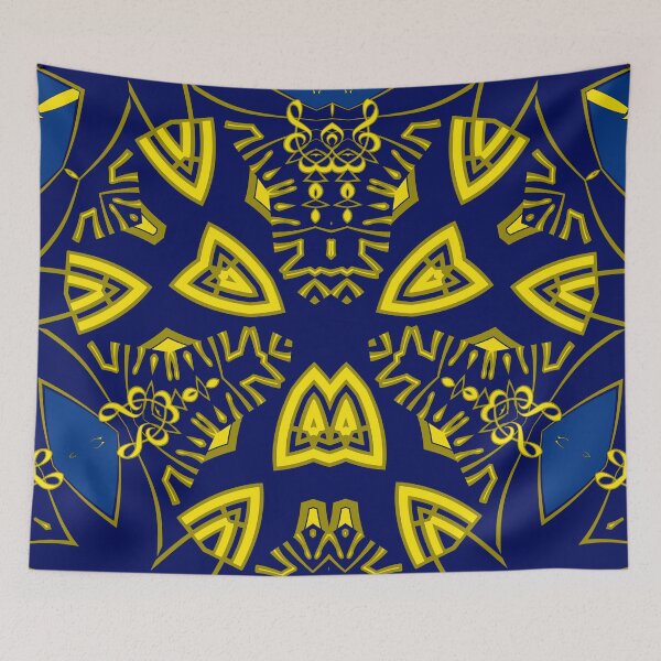 Item preview,  *Attractive yellow and blue abstract music - An Alien musician in a cosmic geometric space  art music notes - Great Gift for musicians, pianists, guitarists, and music lover* designed and sold by Ralek.