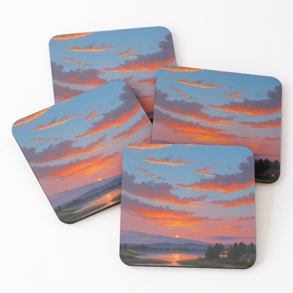 Artikelvorschau, River of Golden Hues Sunset Glow entworfen und verkauft von Permana96.