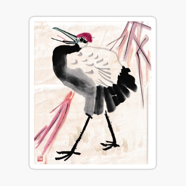 Chinese painting Storch Sticker