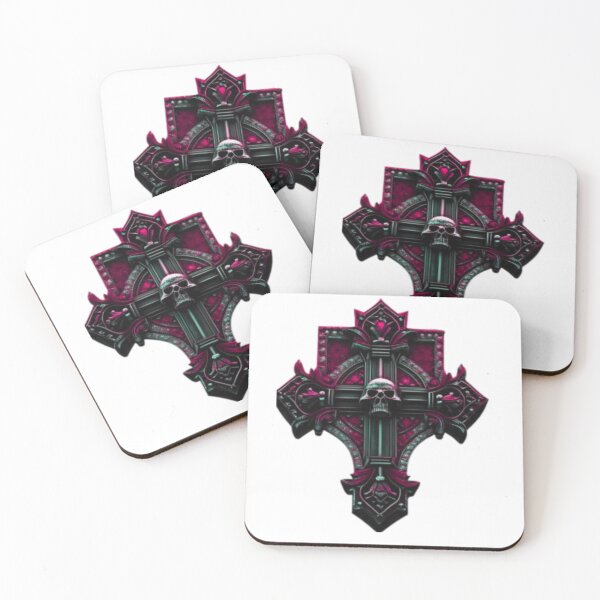 Item preview, ONE SKULL GOTHIC CROSS PINK designed and sold by MagnusSnicker.