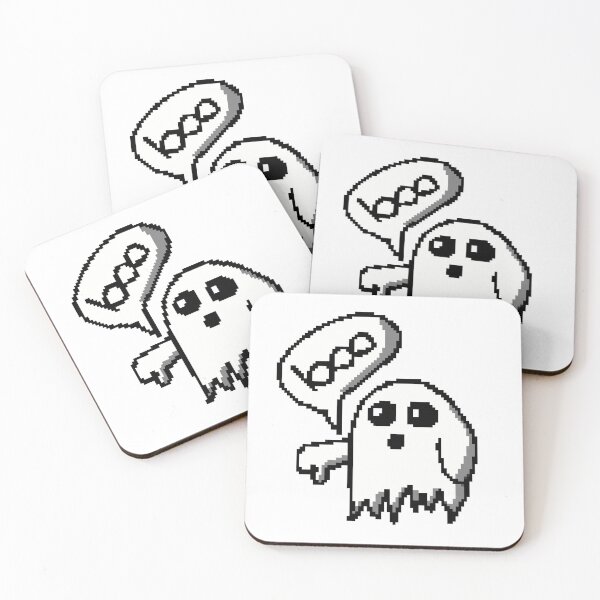 Item preview, Pixel Ghost - Eerie Charm with Boo and Thumbs Down designed and sold by SketchyPedals.