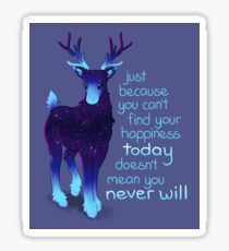 "Just Because You Can't Find Your Happiness" Galaxy Reindeer Sticker