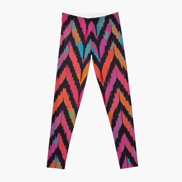 DIY BG XL White Chevron ZigZag Stripe Navy Blue Leggings