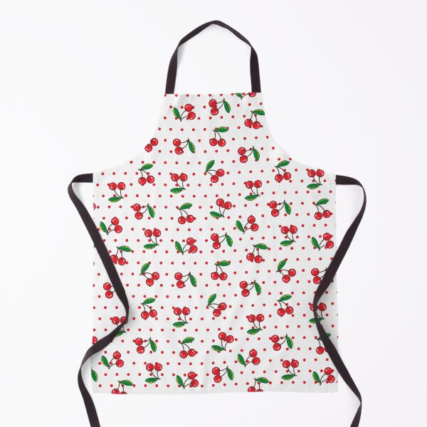 Item preview, Red Cherries and Polka Dots Fruit Pattern designed and sold by HotHibiscus.