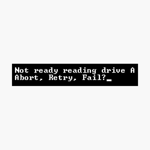 Vista previa del artículo con la obra «Mensaje de error del sistema operativo del disco», diseñado y vendido por Vampireslug's House of Pixels.