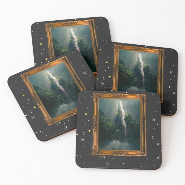 Item preview, A majestic waterfall among the trees designed and sold by ImaginableAI.