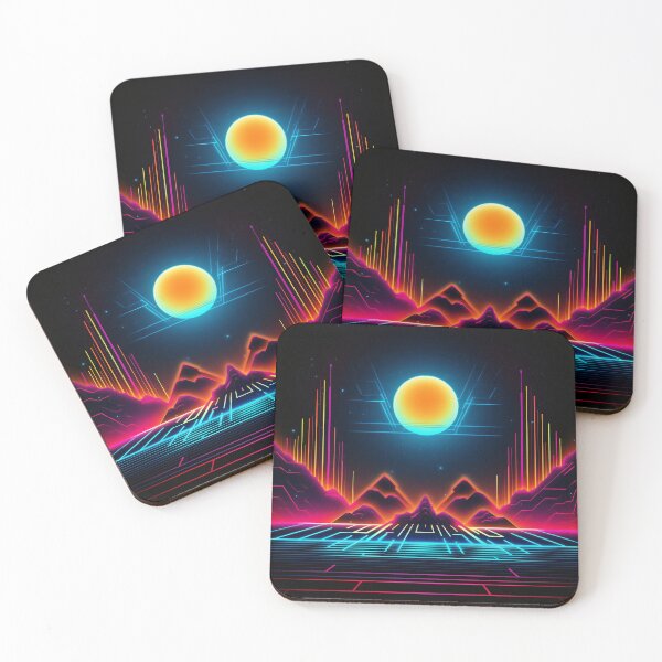 Item preview, Retro Neon Space - Back to the 80s - Illustration - designed and sold by Pixelboys.