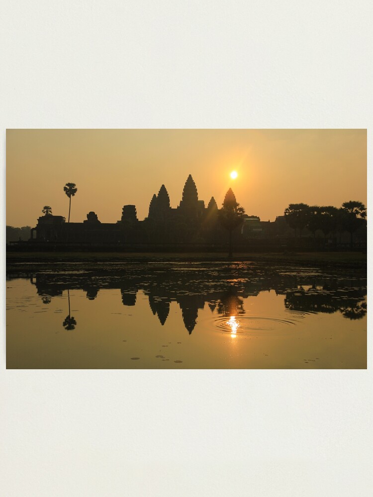 Alternate view of Angkor Wat Temple sunrise Photographic Print