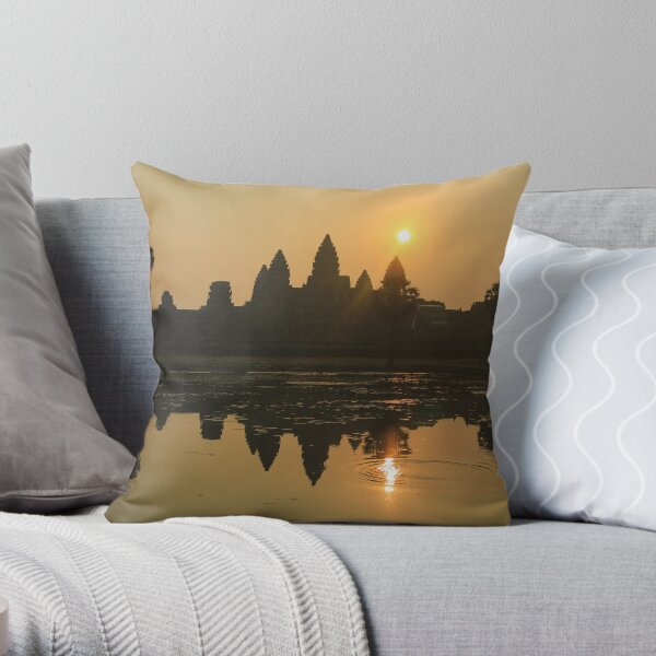 Angkor Wat Temple sunrise Throw Pillow