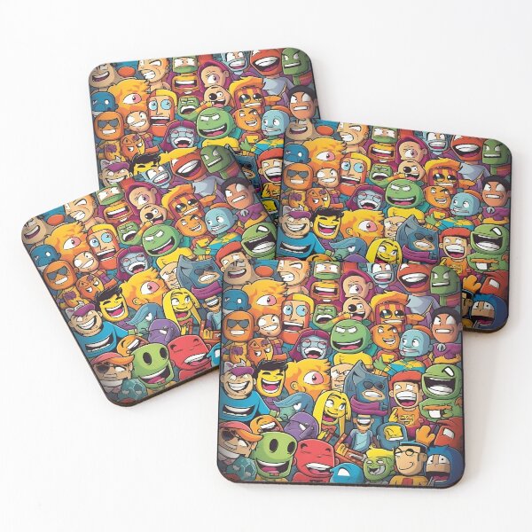 Item preview, The Laughing Comic Heroes - Funny Anime Moment - Colorful Faces designed and sold by Pixelboys.