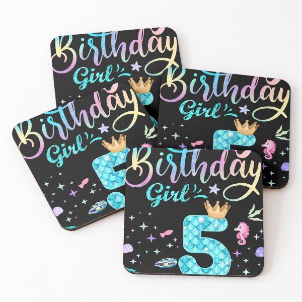 Item preview, Mermaid Birthday Girl 5 Year Old Cute Mermaid 5th Birthday designed and sold by William Richardson.