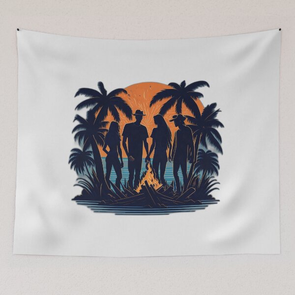 Item preview, Friends & Enjoy a Bonfire on a Beach designed and sold by DesignArtEmpire.