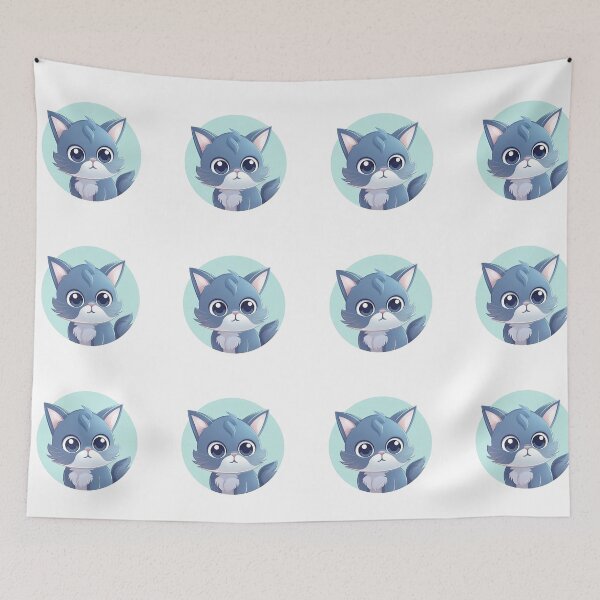 Item preview, Blue and white kitten designed and sold by Len-adeu.