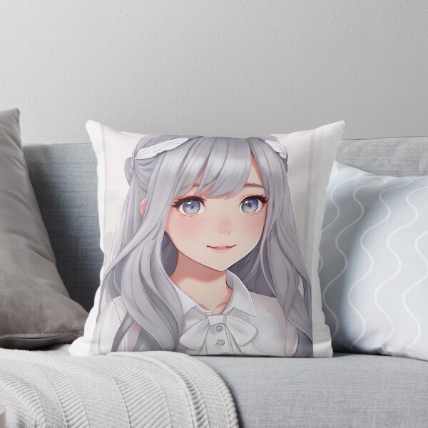 Item preview, Cute Anime Girl with Grey Hair and Innocent Look designed and sold by Cathastrope.