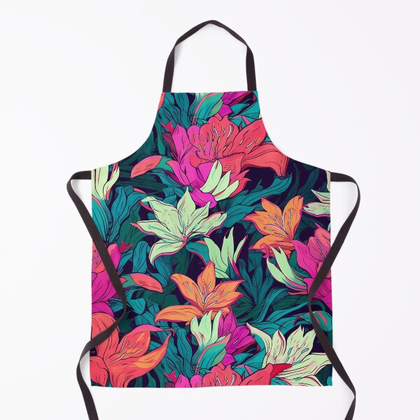 Item preview, Flower Pattern 7, vibrant lilies I think I'm on fire, like chromatic aberration, pink, magenta, sea green, flowers and nature. designed and sold by FoxRobinRabbit.