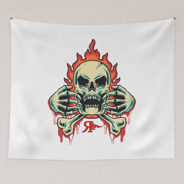 Aperçu de l'œuvre ROGUE SKULL FEU TATOUAGE ART créée et vendue par Rogueclothes.