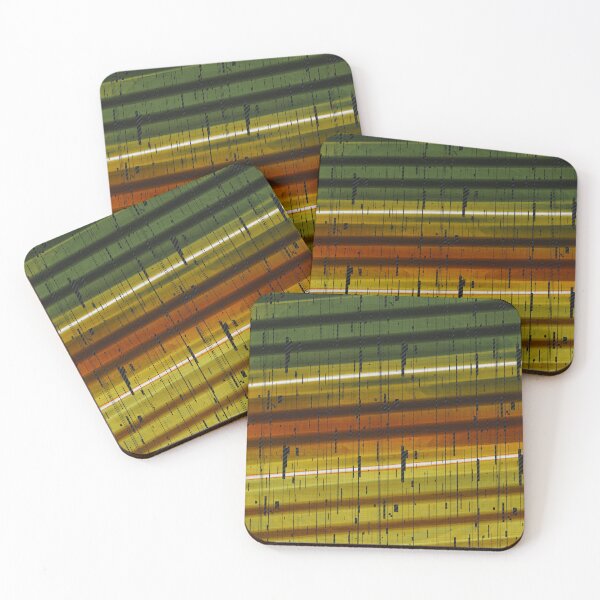 Item preview, Green and Brown Lines Glitch Effect Abstract Art designed and sold by seeitknowit.