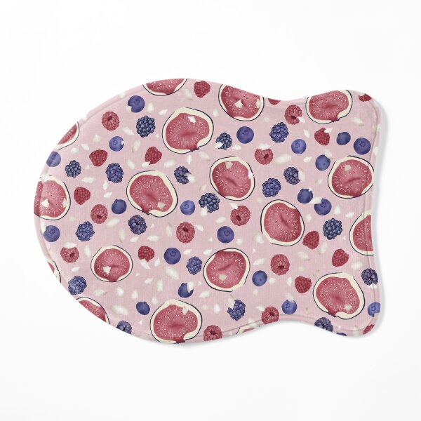 Figs and berries smoothie fruit patterns in pastel pink Cat Mat