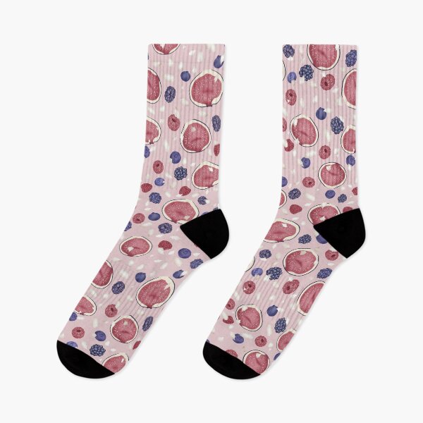 Item preview, Pastel Pink Figs and berries smoothie fruit patterns designed and sold by JinJinYoon.