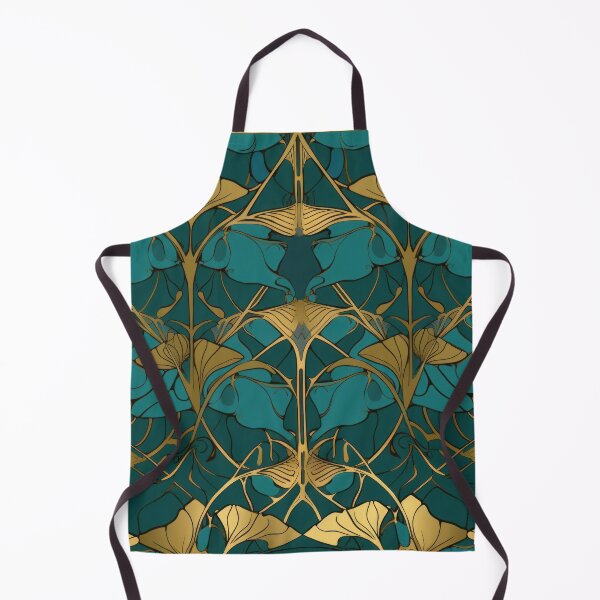 Item preview, Ginko teal and gold pattern designed and sold by Retrocranio.
