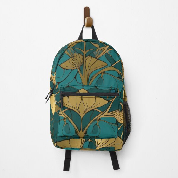 Item preview, Ginko teal and gold pattern designed and sold by Retrocranio.