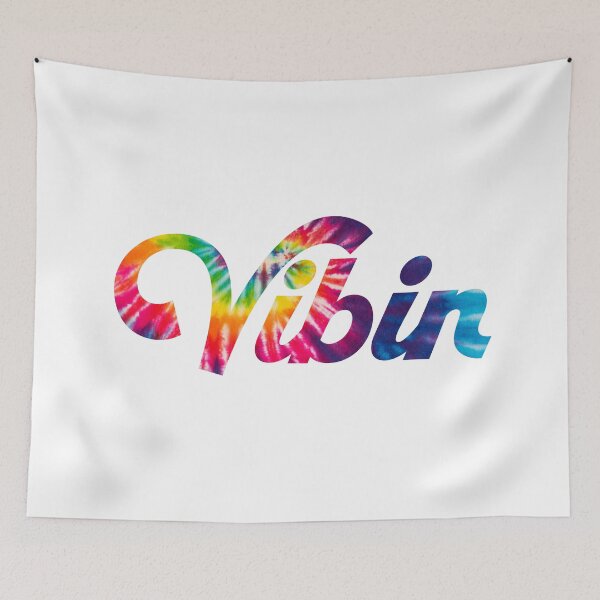 Item preview, Vibin Rainbow Tie Dye Pattern Design, Colorful Summer Tropical, Fun Textile, Print Display Mug Pillow Wall Poster Tumbler designed and sold by Ekkswai.