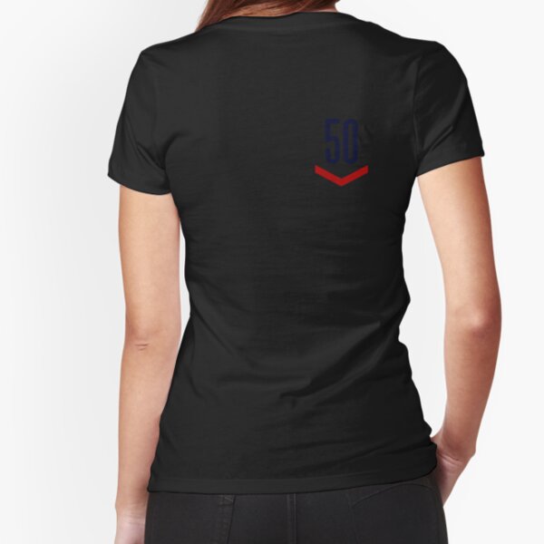 Port Chicago 50 Chevron Graphic (Navy Blue/Red) Fitted V-Neck T-Shirt