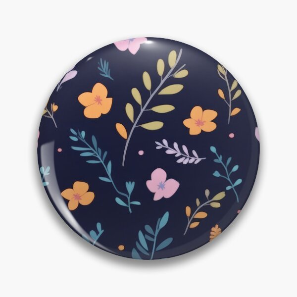 Item preview, Retro Flower minimalistic pattern | dark blue, orange, pink, teal designed and sold by Retrocranio.