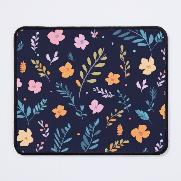 Item preview, Retro Flower minimalistic pattern | dark blue, orange, pink, teal designed and sold by Retrocranio.