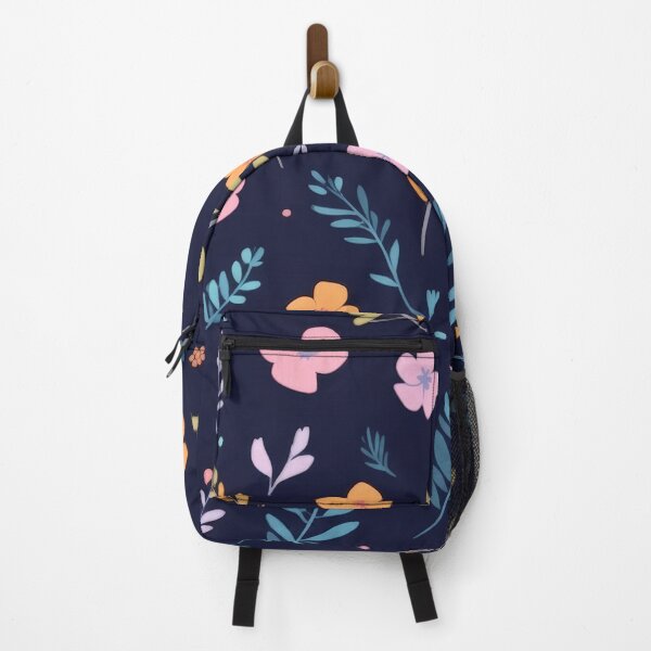 Item preview, Retro Flower minimalistic pattern | dark blue, orange, pink, teal designed and sold by Retrocranio.