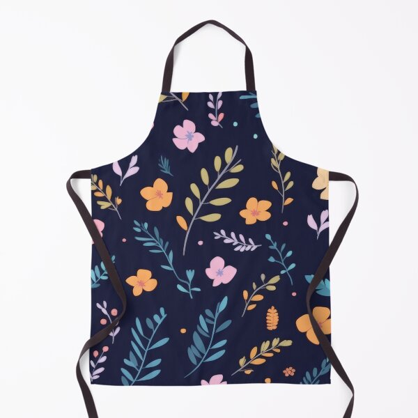 Item preview, Retro Flower minimalistic pattern | dark blue, orange, pink, teal designed and sold by Retrocranio.
