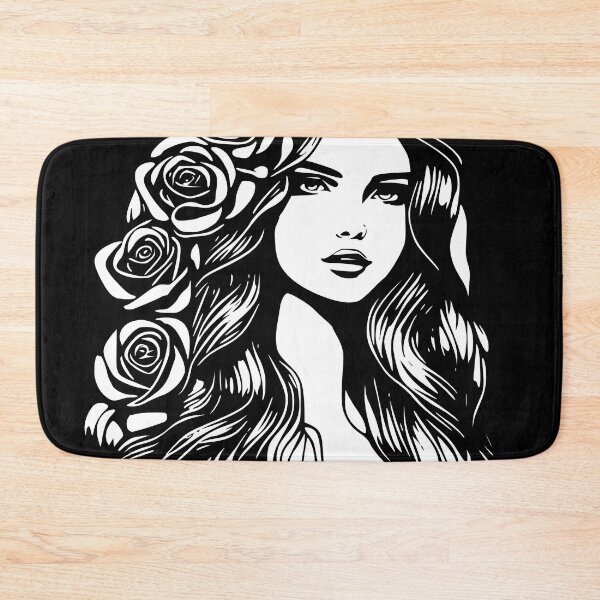 Item preview, Pretty Girl with Long Hair and Roses designed and sold by Shapes-Mania.