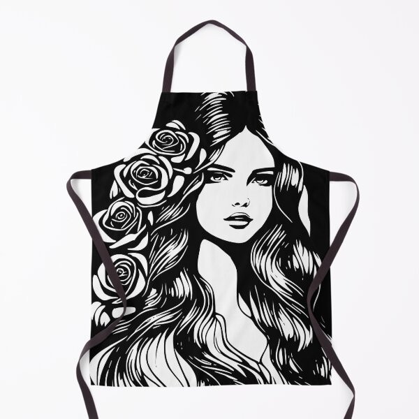 Item preview, Pretty Girl with Long Hair and Roses designed and sold by Shapes-Mania.
