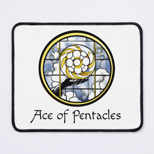 Item preview, Minor Arcana Ace of Pentacles - Stained Glass Design for T-shirt, stickers and other accessories designed and sold by Pixel Waite.