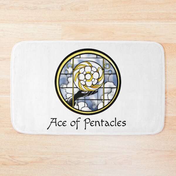 Item preview, Minor Arcana Ace of Pentacles - Stained Glass Design for T-shirt, stickers and other accessories designed and sold by Pixel Waite.