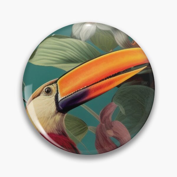 Item preview, Retro Tucano Jungle tropical floreal pattern designed and sold by Retrocranio.