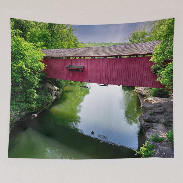 Item preview, Old Cox Ford Covered Bridge - Indiana designed and sold by Kathy Weaver.