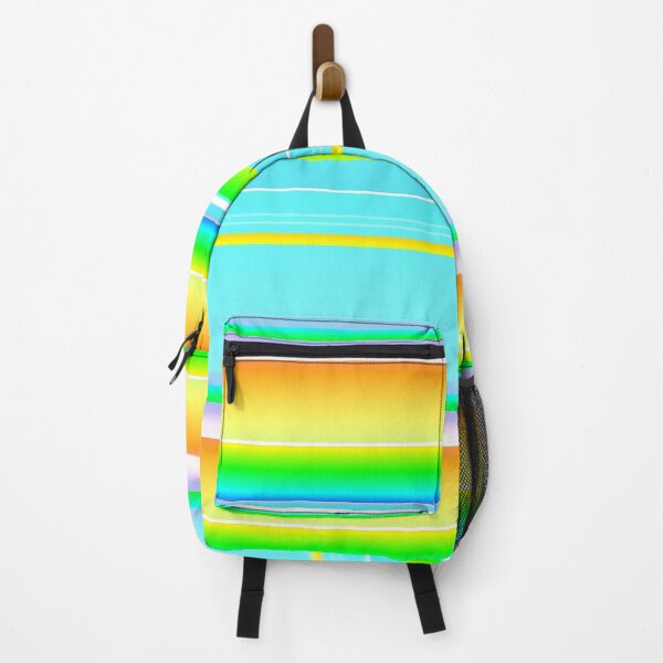 Item preview, Cheerful multicolor horizontal stripes | bright yellow green powder blue striped designed and sold by lausn.