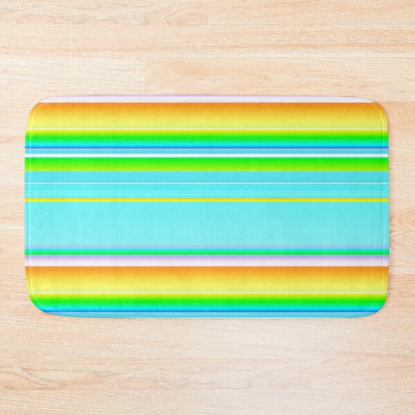 Item preview, Cheerful multicolor horizontal stripes | bright yellow green powder blue striped designed and sold by lausn.