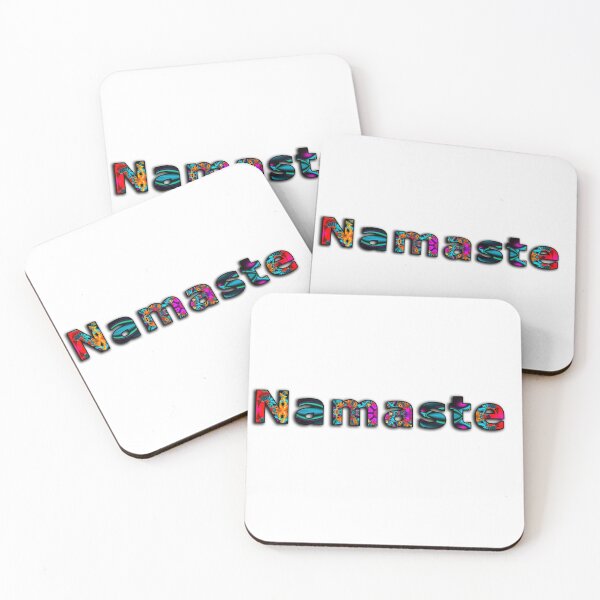 Item preview, Namaste - text cut out of a vivid mandala with outline and drop shadow designed and sold by Warren Paul Harris.