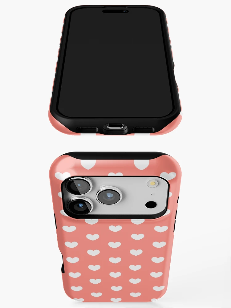 Thumbnail 3 of 4, iPhone Case, Mini Hearts - Orange designed and sold by InfinityPattern.